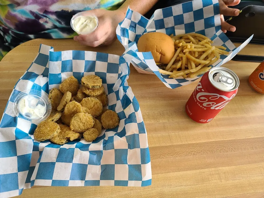 Fried Pickles and Cheeseburger